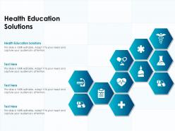 Health education solutions ppt powerpoint presentation gallery design templates