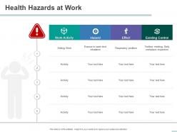 Health hazards at work effect powerpoint presentation example introduction