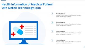 Health information of medical patient with online technology icon