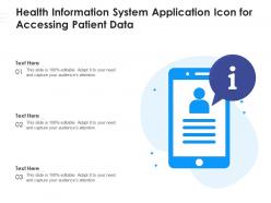 Health information system application icon for accessing patient data
