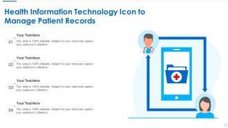 Health information technology icon to manage patient records