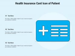 Health insurance card icon of patient