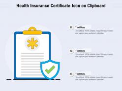 Health Insurance Certificate Icon On Clipboard