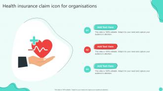 Health Insurance Claim Icon For Organisations
