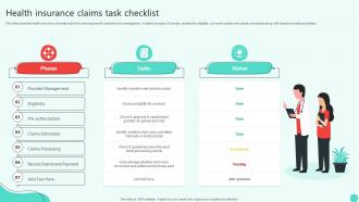 Health Insurance Claims Task Checklist