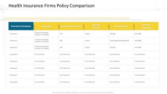 Health insurance firms policy comparison insurance j19 ppt infographic