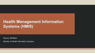 Health Management Information Systems HMIS PPT Slides VA