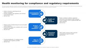 Health Monitoring For Compliance And Regulatory Requirements