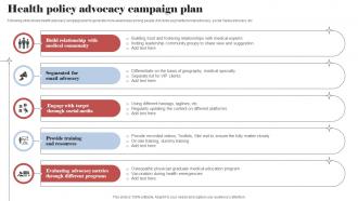 Health Policy Advocacy Campaign Plan