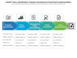 Health policy identification analysis development enactment implementation