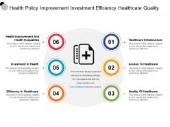 Health policy improvement investment efficiency healthcare quality