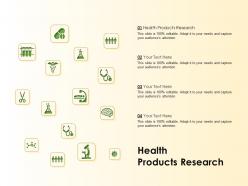 Health products research ppt powerpoint presentation gallery graphics download