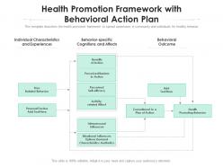 Health promotion framework with behavioral action plan