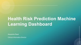 Health Risk Prediction Machine Learning Dashboard PPT Example VA