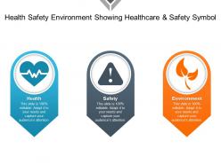 Health safety environment showing healthcare and safety symbol