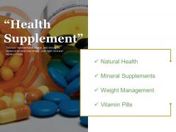 Health supplements good ppt example