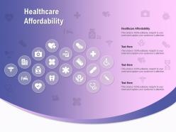 Healthcare affordability ppt powerpoint presentation pictures portfolio