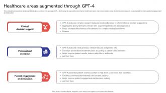 Healthcare Areas Augmented Capabilities And Use Cases Of GPT4 ChatGPT SS V