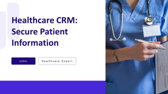 Healthcare CRM Secure Patient Information PPT Summary AT