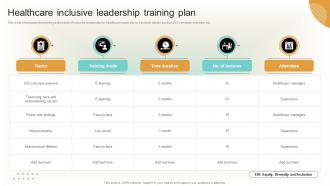 Healthcare Inclusive Leadership Training Plan