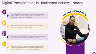 Healthcare Industry Digital Transformation Need Increasing Staff Productivity Training Ppt