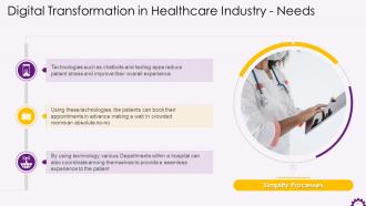 Healthcare Industry Digital Transformation Need Simplify Processes Training Ppt
