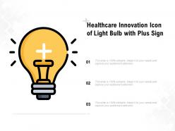 Healthcare innovation icon of light bulb with plus sign