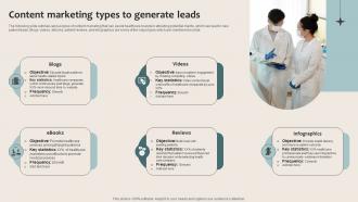 Healthcare Marketing Content Marketing Types To Generate Leads Strategy SS V