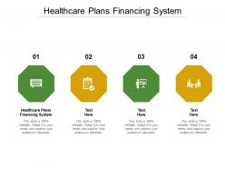 Healthcare plans financing system ppt powerpoint presentation portfolio slides cpb