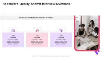 Healthcare Quality Analyst Interview Questions In Powerpoint And Google Slides Cpb
