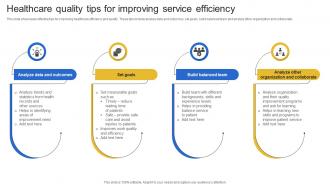 Healthcare Quality Tips For Improving Service Efficiency
