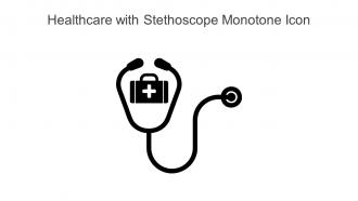 Healthcare With Stethoscope Monotone Icon In Powerpoint Pptx Png And Editable Eps Format
