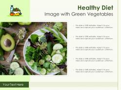 Healthy diet image with green vegetables infographic template