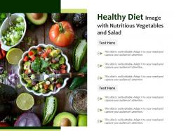 Healthy diet image with nutritious vegetables and salad infographic template