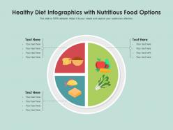 Healthy diet with nutritious food options infographic template