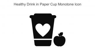 Healthy Drink In Paper Cup Monotone Icon In Powerpoint Pptx Png And Editable Eps Format