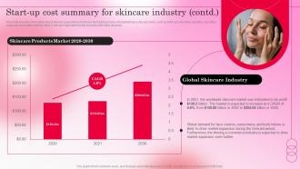 Healthy Skincare Cosmetic Start Up Cost Summary For Skincare Industry BP SS Analytical Adaptable