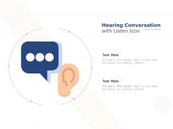 Hearing conversation with listen icon