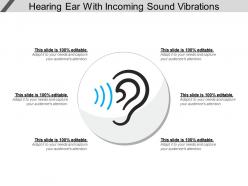 Hearing ear with incoming sound vibrations