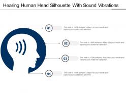 Hearing human head silhouette with sound vibrations