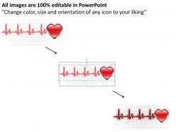 Heart cardiogram powerpoint template slide