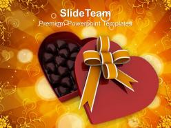 Heart Gift Box Ful Of Chocolates February PowerPoint Templates PPT Themes And Graphics 0213