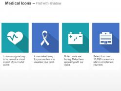 Heart health hiv battery record ppt icons graphics