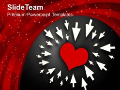 Heart pointed by arrows love powerpoint templates ppt themes and graphics 0213