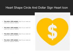 Heart shape circle and dollar sign heart icon