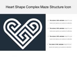 Heart shape complex maze structure icon