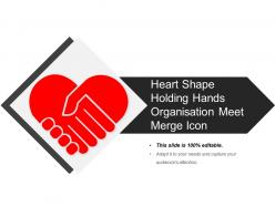 Heart shape holding hands organisation meet merge icon