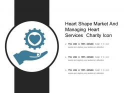 Heart shape market and managing heart services charity icon