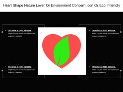 Heart shape nature lover or environment concern icon or eco friendly