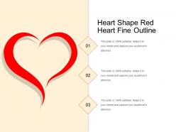 Heart shape red heart fine outline